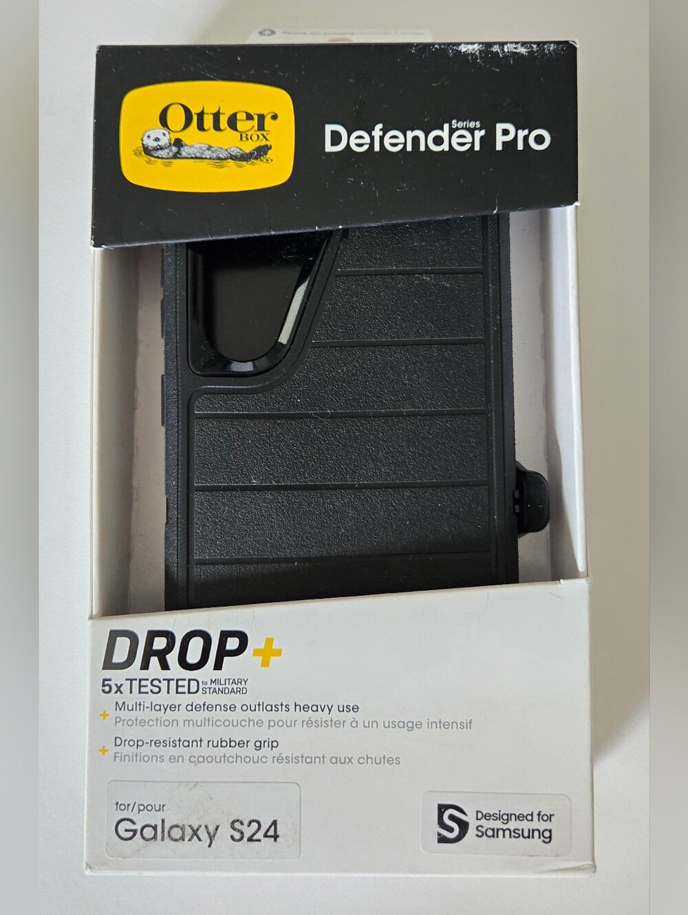 NEW OtterBox Defender Series Pro Case + Holster for Samsung Galaxy S24 - Black